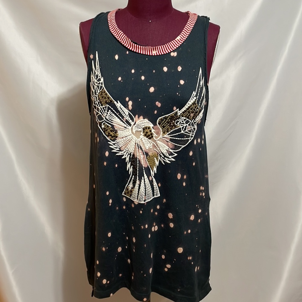 Free People Beaded Razorback Tunic size Medium